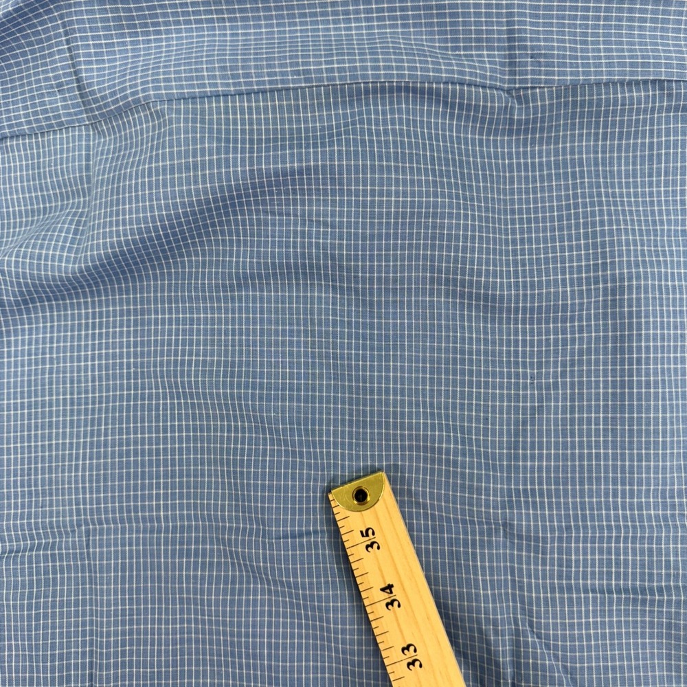 Nemesis Dress Shirt Mens 17 35-36 Blue White Windowpane Check Long Sleeve - Picture 13 of 15